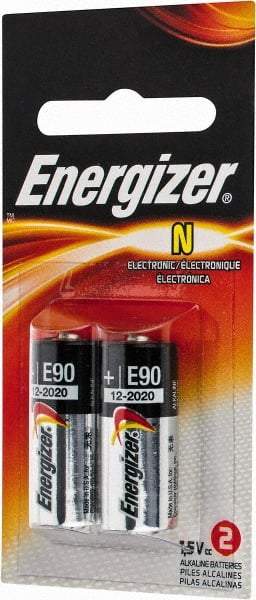 Energizer - Size N, Alkaline, 2 Pack, Specialty Battery - 1.5 Volts, Flat Terminal, LR1, ANSI, IEC Regulated - A1 Tooling