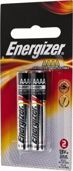 Energizer - Size AAAA, Alkaline, 2 Pack, Standard Battery - 1.5 Volts, Flat Terminal, LR61, LR8D425, ANSI, IEC Regulated - A1 Tooling