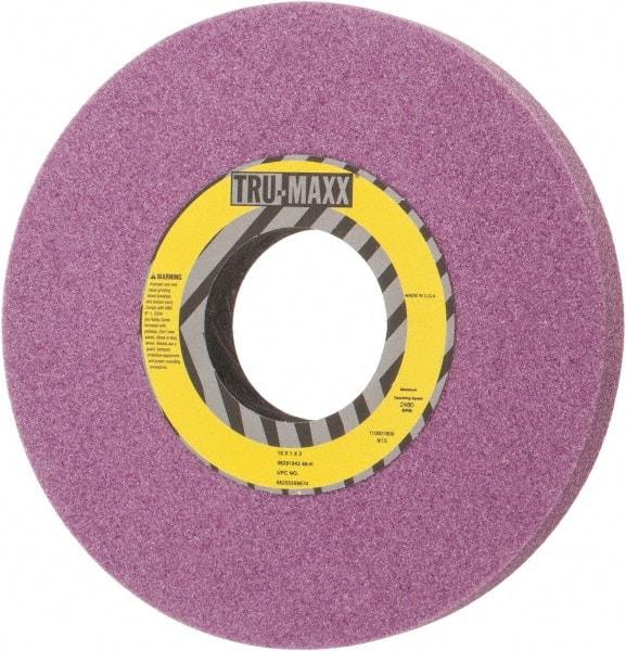 Tru-Maxx - 10" Diam x 3" Hole x 1" Thick, H Hardness, 46 Grit Surface Grinding Wheel - Aluminum Oxide, Type 1, Coarse Grade, 2,480 Max RPM, Vitrified Bond, No Recess - A1 Tooling