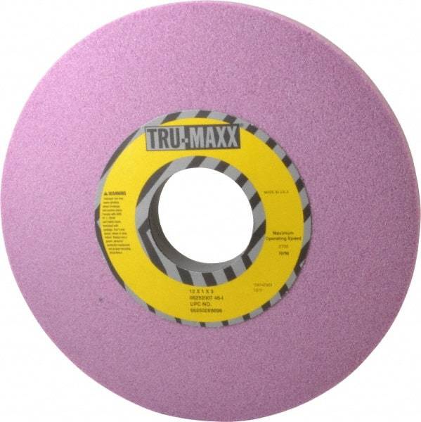 Tru-Maxx - 12" Diam x 3" Hole x 1" Thick, I Hardness, 46 Grit Surface Grinding Wheel - Aluminum Oxide, Type 1, Coarse Grade, 2,705 Max RPM, Vitrified Bond, No Recess - A1 Tooling