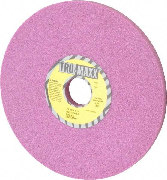 Tru-Maxx - 8" Diam x 1-1/4" Hole x 1/2" Thick, H Hardness, 46 Grit Surface Grinding Wheel - Aluminum Oxide, Type 1, Coarse Grade, 3,105 Max RPM, Vitrified Bond, No Recess - A1 Tooling