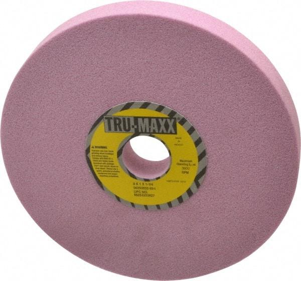 Tru-Maxx - 8" Diam x 1-1/4" Hole x 1" Thick, I Hardness, 60 Grit Surface Grinding Wheel - Aluminum Oxide, Type 1, Medium Grade, 3,600 Max RPM, Vitrified Bond, No Recess - A1 Tooling