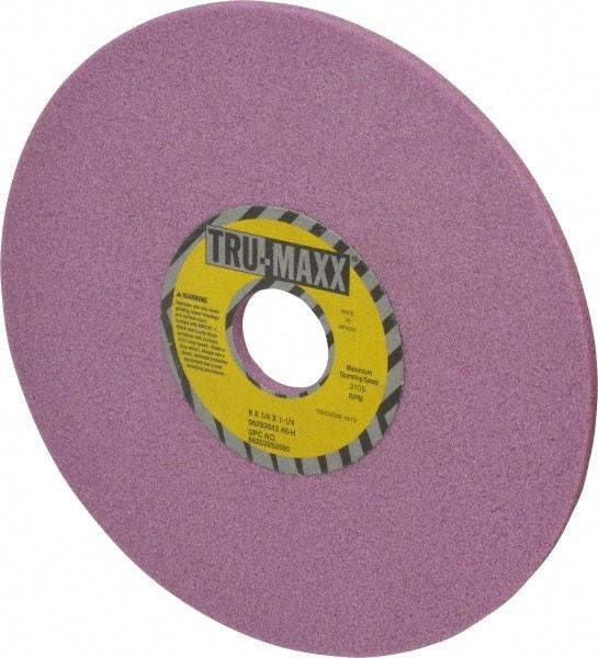 Tru-Maxx - 8" Diam x 1-1/4" Hole x 1/4" Thick, H Hardness, 46 Grit Surface Grinding Wheel - Aluminum Oxide, Type 1, Coarse Grade, 3,105 Max RPM, Vitrified Bond, No Recess - A1 Tooling