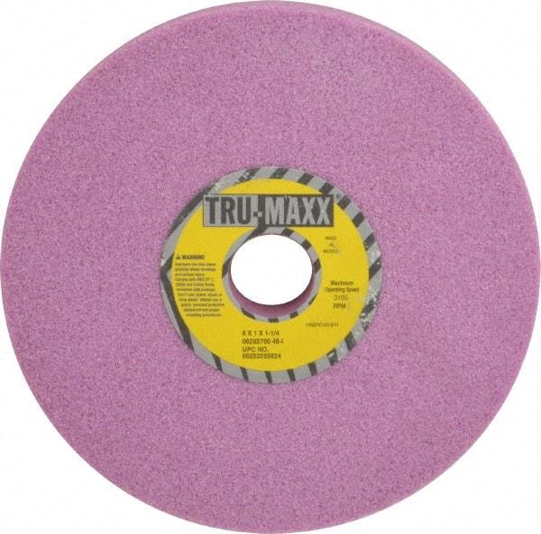 Tru-Maxx - 8" Diam x 1-1/4" Hole x 1" Thick, I Hardness, 46 Grit Surface Grinding Wheel - Aluminum Oxide, Type 1, Coarse Grade, 3,105 Max RPM, Vitrified Bond, No Recess - A1 Tooling