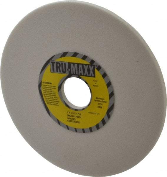 Tru-Maxx - 7" Diam x 1-1/4" Hole x 1/4" Thick, I Hardness, 80 Grit Surface Grinding Wheel - Aluminum Oxide, Type 1, Medium Grade, 3,600 Max RPM, Vitrified Bond, No Recess - A1 Tooling