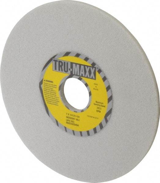 Tru-Maxx - 7" Diam x 1-1/4" Hole x 1/4" Thick, I Hardness, 46 Grit Surface Grinding Wheel - Aluminum Oxide, Type 1, Coarse Grade, 3,600 Max RPM, Vitrified Bond, No Recess - A1 Tooling