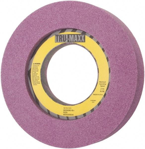 Tru-Maxx - 12" Diam x 5" Hole x 2" Thick, I Hardness, 46 Grit Surface Grinding Wheel - Aluminum Oxide, Type 7, Coarse Grade, 2,705 Max RPM, Vitrified Bond, Two-Side Recess - A1 Tooling