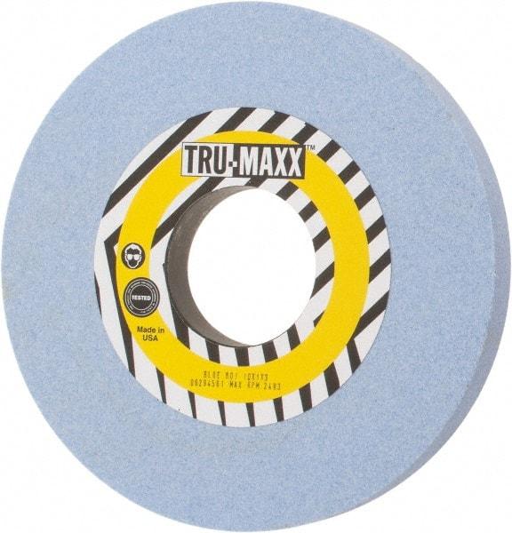 Tru-Maxx - 10" Diam x 3" Hole x 1" Thick, J Hardness, 60 Grit Surface Grinding Wheel - Ceramic, Type 1, Medium Grade, 2,483 Max RPM, Vitrified Bond, No Recess - A1 Tooling