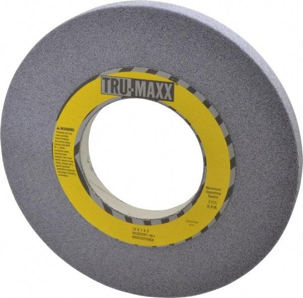 Tru-Maxx - 12" Diam x 5" Hole x 1" Thick, I Hardness, 46 Grit Surface Grinding Wheel - Aluminum Oxide, Type 1, Coarse Grade, 2,705 Max RPM, Vitrified Bond, No Recess - A1 Tooling