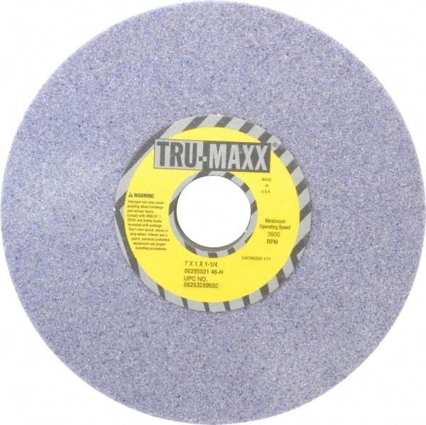 Tru-Maxx - 7" Diam x 1-1/4" Hole x 1" Thick, H Hardness, 46 Grit Surface Grinding Wheel - Aluminum Oxide, Type 1, Coarse Grade, 3,600 Max RPM, Vitrified Bond, No Recess - A1 Tooling