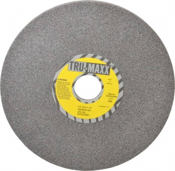 Tru-Maxx - 8" Diam x 1-1/4" Hole x 1/2" Thick, I Hardness, 46 Grit Surface Grinding Wheel - Aluminum Oxide, Type 1, Coarse Grade, 3,105 Max RPM, Vitrified Bond, No Recess - A1 Tooling