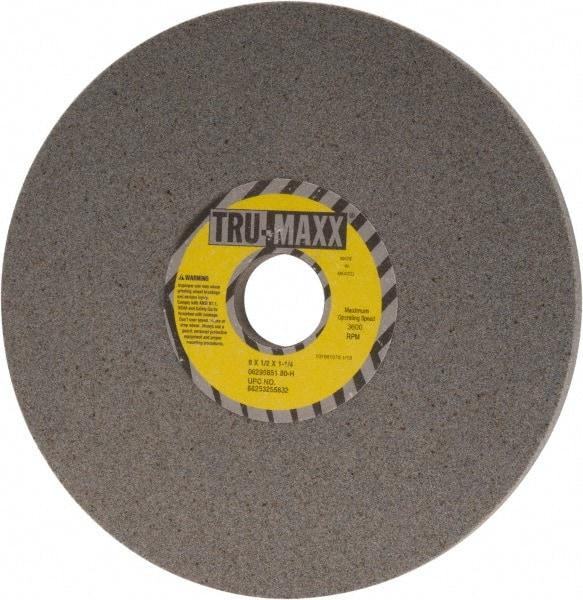 Tru-Maxx - 8" Diam x 1-1/4" Hole x 1/2" Thick, H Hardness, 80 Grit Surface Grinding Wheel - Aluminum Oxide, Type 1, Medium Grade, 3,600 Max RPM, Vitrified Bond, No Recess - A1 Tooling