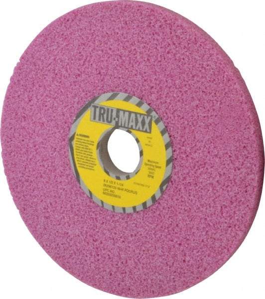 Tru-Maxx - 8" Diam x 1-1/4" Hole x 1/2" Thick, H Hardness, 46 Grit Surface Grinding Wheel - Aluminum Oxide, Type 1, Coarse Grade, 3,600 Max RPM, Vitrified Bond, No Recess - A1 Tooling