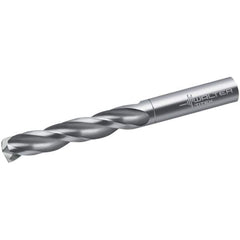 Walter-Titex - 6.2mm 150° Spiral Flute Solid Carbide Screw Machine Drill Bit - Bright Finish, Right Hand Cut, 42mm Flute Length, 70mm OAL, Maximiza Point, Straight Shank - A1 Tooling