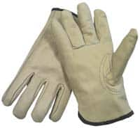 PRO-SAFE - Size XL (10) Grain Cowhide Cold Protection Work Gloves - For Work & Driver, Uncoated, Slip-On Cuff, Beige, Paired - A1 Tooling