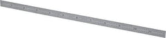 Starrett - 12" Long, 1/64, 1/32, 1/16, 1/8" Graduation, Flexible Steel Rule - 4R Graduation Style, 1/2" Wide, Silver, Satin Chrome Finish - A1 Tooling