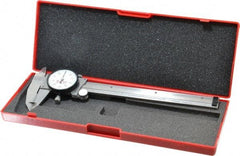 Starrett - 0" to 6" Range, 0.001" Graduation, 0.1" per Revolution, Dial Caliper - White Face, 1-1/2" Jaw Length, Accurate to 0.0010" - A1 Tooling