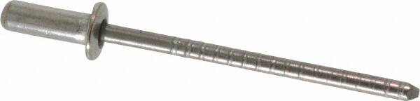 RivetKing - Size 43 Dome Head Stainless Steel Closed End Sealing Blind Rivet - Stainless Steel Mandrel, 0.126" to 0.187" Grip, 1/4" Head Diam, 0.129" to 0.133" Hole Diam, 0.422" Length Under Head, 1/8" Body Diam - A1 Tooling