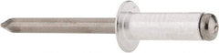 RivetKing - Size 88 Dome Head Aluminum Open End Blind Rivet - Steel Mandrel, 0.376" to 1/2" Grip, 1/2" Head Diam, 0.257" to 0.261" Hole Diam, 3/4" Length Under Head, 1/4" Body Diam - A1 Tooling