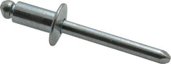 RivetKing - Size 84 Dome Head Steel Open End Blind Rivet - Steel Mandrel, 0.02" to 1/4" Grip, 1/2" Head Diam, 0.257" to 0.261" Hole Diam, 1/2" Length Under Head, 1/4" Body Diam - A1 Tooling