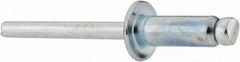 RivetKing - Size 88 Dome Head Steel Open End Blind Rivet - Steel Mandrel, 0.376" to 1/2" Grip, 1/2" Head Diam, 0.257" to 0.261" Hole Diam, 3/4" Length Under Head, 1/4" Body Diam - A1 Tooling