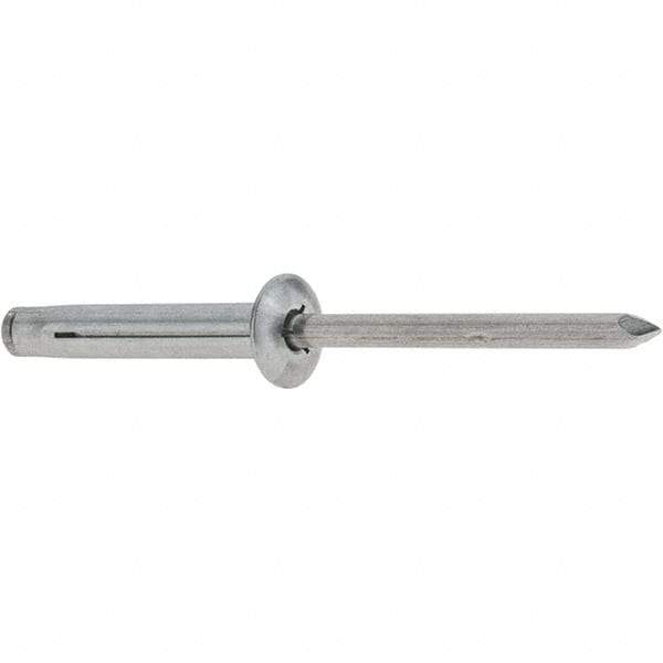 RivetKing - Size 0640 Dome Head Aluminum Tri Folding Blind Rivet - Aluminum Mandrel, 0.157" to 5/8" Grip, 0.386" Head Diam, 0.196" to 0.209" Hole Diam, 1.2" Length Under Head, 3/16" Body Diam - A1 Tooling