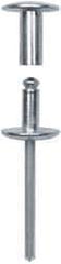 RivetKing - Size 8-62 Dome Head Steel Flush on Both Sides Blind Rivet - Steel Mandrel, 3-5/8" to 3-7/8" Grip, 5/8" Head Diam, 0.255" Min Hole Diam, 3.57" Length Under Head, 1/4" Body Diam - A1 Tooling