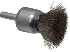 Anderson - 3/4" Brush Diam, Crimped, End Brush - 1/4" Diam Shank, 22,000 Max RPM - A1 Tooling