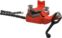 Ridgid - 1/8 to 4" Pipe Capacity, Manual Chain Vise - Bolt Down, Cast Iron, Model Number BC410 - A1 Tooling