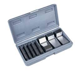 Value Collection - 1 to 30° Angle, 3 Inch Long, Angle Block Set - 45-50 HRC Hardness, Includes 5 Angle Plates 1-5, 3 V-Blocks 10, 15 and 30; 8 Pieces - A1 Tooling