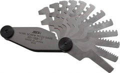 SPI - 12 Leaf, 2 to 20mm Pitch Range, Stainless Steel Screw Pitch Gage - 30° Thread Angle - A1 Tooling