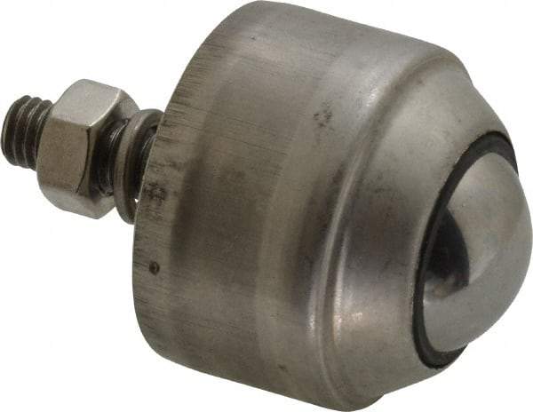 SKF - Round, Stainless Steel Ball Transfer - 35.8mm Mount Height, 110 Lb. Capacity - A1 Tooling