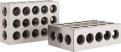 Value Collection - 0.0003 Squareness Per Inch, Hardened Steel, 1-2-3 Block with 23 Hole Setup Block - 0.0001 to 0.0007 Inch Overall Tolerance, 3/8 - 16 Inch Tapped Hole Size, 56-60 HRC Hardness, Sold As Matched Pair - A1 Tooling