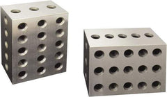 Value Collection - 0.0003 Squareness Per Inch, Hardened Steel, 2-3-4 Block with 23 Hole Setup Block - 0.0001 to 0.0007 Inch Overall Tolerance, 3/8 - 16 Inch Tapped Hole Size, 56-60 HRC Hardness, Sold As Matched Pair - A1 Tooling