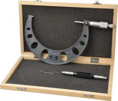 Value Collection - 5 to 6" Range, 0.0001" Graduation, Mechanical Outside Micrometer - Ratchet Stop Thimble - A1 Tooling