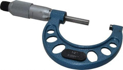 Fowler - 1 to 2" Range, 0.0001" Graduation, Mechanical Outside Micrometer - Friction Thimble, Accurate to 0.00015" - A1 Tooling