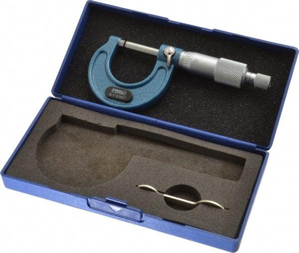 Fowler - 0 to 1" Range, 0.001" Graduation, Mechanical Outside Micrometer - Ratchet Stop Thimble, Accurate to 0.0001" - A1 Tooling