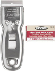 Hyde Tools - Stiff Carbon Steel 1-Edge Scraper Set - 1-1/2" Blade Width - A1 Tooling