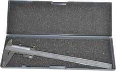 Value Collection - 0 to 8" Stainless Steel Vernier Caliper - 0.02mm Graduation, 1.9685" Jaw Depth, 0.0012" Accuracy, Includes Depth, Inside Diameter, Outside Diameter, Step - A1 Tooling