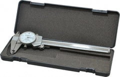 Fowler - 0" to 6" Range, 0.001" Graduation, 0.1" per Revolution, Dial Caliper - White Face, 1.6" Jaw Length - A1 Tooling