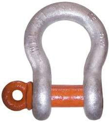 CM - 5/8" Nominal Chain Size, 5 Ton Alloy Steel Screw Anchor Shackle - 27/32" Diam, 3/4" Pin Diam, 1-1/16" Wide Inside Jaw, 1-1/2" Inside Width - A1 Tooling