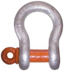 CM - 3/4" Nominal Chain Size, 7 Ton Alloy Steel Screw Anchor Shackle - 31/32" Diam, 7/8" Pin Diam, 1-1/4" Wide Inside Jaw, 1-3/4" Inside Width - A1 Tooling