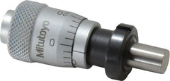 Mitutoyo - 1/4 Inch, 0.59 Inch Thimble, 6.35mm Diameter x 0.3543 Inch Long Spindle, Mechanical Micrometer Head - A1 Tooling