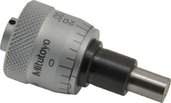 Mitutoyo - 1/4 Inch, 0.79 Inch Thimble, 6.35mm Diameter x 0.3543 Inch Long Spindle, Mechanical Micrometer Head - A1 Tooling