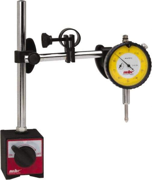 Value Collection - 0.001" Graduation, 0-100 Dial Reading, Indicator & Base Kit - C Holder, 0.001 Inch Graduation, Includes Dial Indicator, Magnetic Base - A1 Tooling