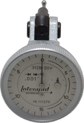 INTERAPID - 0.06 Inch Range, 0.001 Inch Dial Graduation, Vertical Dial Test Indicator - 1.2 Inch White Dial, 0-15-0 Dial Reading - A1 Tooling