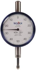 Teclock - 1/4" Range, 0-50-0 Dial Reading, 0.001" Graduation Dial Drop Indicator - 2-11/64" Dial, 0.1" Range per Revolution, 0.0007" Accuracy - A1 Tooling