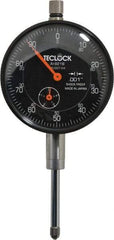 Teclock - 1" Range, 0-100 Dial Reading, 0.001" Graduation Dial Drop Indicator - 2-11/64" Dial, 0.1" Range per Revolution, 0.0014" Accuracy, Revolution Counter - A1 Tooling