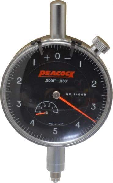 Peacock - 0.05" Range, 0-5-0 Dial Reading, 0.0001" Graduation Dial Drop Indicator - 2-3/64" Dial, 0.0003" Accuracy, Revolution Counter - A1 Tooling