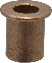 Boston Gear - 1/4" Inside x 3/8" Outside Diam, Oil Impregnated Bronze Sleeve Bearing - 1/2" Flange Outside Diam, 3/64" Flange Thickness, 1/2" OAL - A1 Tooling